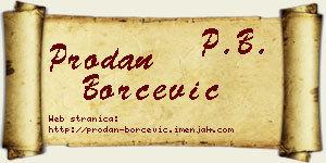 Prodan Borčević vizit kartica